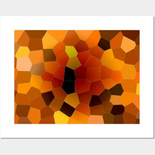 Hot Lava Honey Mosaic Pattern Posters and Art